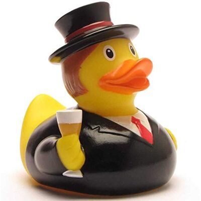 Duckshop Canard de bain marié Canard de bain couineur L : 7,5 cm I avec porte-clés en forme de canard - Publicité Duckshop Canard de bain marié Canard de bain couineur L : 7,5 cm I avec porte-clés en forme de canard - Publicité