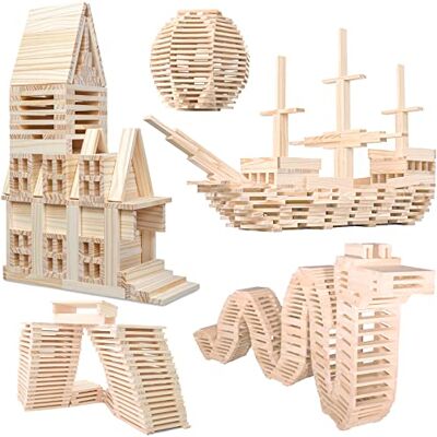NiToy 200 pièces de briques de construction en bois, blocs de construction Montessori STEM créatifs en bois de pin naturel, jouet sensoriel pour enfants, jouet éducatif à partir de 1 an, jeux d - Publicité NiToy 200 pièces de briques de construction en bois, blocs de construction Montessori STEM créatifs en bois de pin naturel, jouet sensoriel pour enfants, jouet éducatif à partir de 1 an, jeux d - Publicité