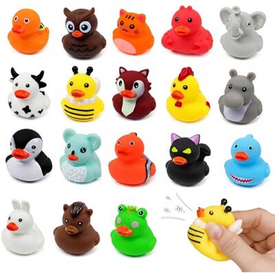 yolzhxe 18 Pièces Canard en Plastique, Couleur Mini Canard Caoutchouc Jouet de Bai, Canard de Bain Flotteur pour Bain, Piscine, Fête, Jouet Bain Bébé pour Baby Shower Fête d'anniversaire Fête - Publicité yolzhxe 18 Pièces Canard en Plastique, Couleur Mini Canard Caoutchouc Jouet de Bai, Canard de Bain Flotteur pour Bain, Piscine, Fête, Jouet Bain Bébé pour Baby Shower Fête d'anniversaire Fête - Publicité