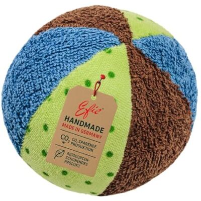 Efie organic Hochet Balle Petit Jouet bébé en coton bio Bleu/marron/vert Balle souple avec hochet Sans substances nocives et durable 100% fabriqué en Allemagne - Publicité Efie organic Hochet Balle Petit Jouet bébé en coton bio Bleu/marron/vert Balle souple avec hochet Sans substances nocives et durable 100% fabriqué en Allemagne - Publicité