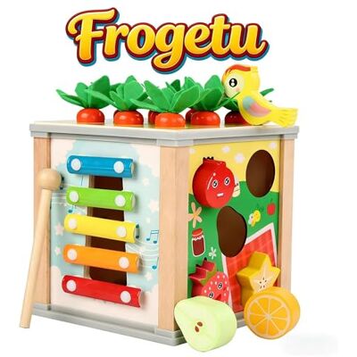Frogetu Jeux Montessori pour Enfants à partir de 3 Ans, Jouet Éducatif en Bois 6-en-1 – Boîte à Mouchoirs Montessori avec Récolte de Carottes, Jeu de Pêche, Engrenages & Motricité, Cadeau Enfant Garçon Fille - Publicité Frogetu Jeux Montessori pour Enfants à partir de 3 Ans, Jouet Éducatif en Bois 6-en-1 – Boîte à Mouchoirs Montessori avec Récolte de Carottes, Jeu de Pêche, Engrenages & Motricité, Cadeau Enfant Garçon Fille - Publicité