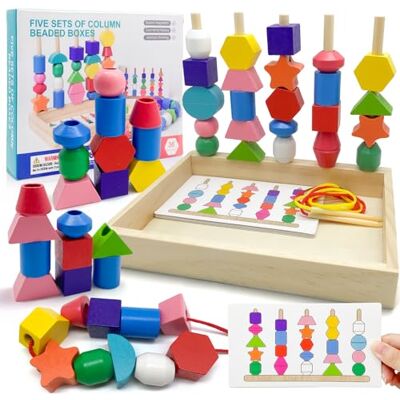 Yeefunjoy Jeux Montessori Jouet Enfant 3 en 1, Jouets de Perles de Laçage en Bois, Pédagogique Jouets de Tri Empilable y Enfiler Jouet Assortis, Jeu Educatif d'activité Cadeau Fille Garcon 2 3 4 5 Ans - Publicité Yeefunjoy Jeux Montessori Jouet Enfant 3 en 1, Jouets de Perles de Laçage en Bois, Pédagogique Jouets de Tri Empilable y Enfiler Jouet Assortis, Jeu Educatif d'activité Cadeau Fille Garcon 2 3 4 5 Ans - Publicité