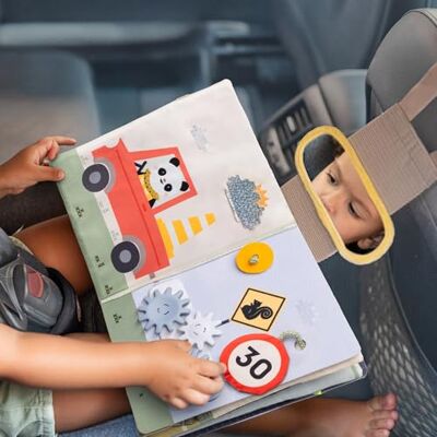 Taf Toys Livre d’Activités Bébé pour Voiture – Jouet d’Éveil Sensoriel avec Textures, Miroir, Pop-It – Fixation Appui-Tête – Dès 12 Mois 13825 - Publicité Taf Toys Livre d’Activités Bébé pour Voiture – Jouet d’Éveil Sensoriel avec Textures, Miroir, Pop-It – Fixation Appui-Tête – Dès 12 Mois 13825 - Publicité