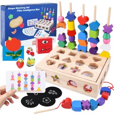 TEGOVE Jeux Montessori Enfant,4 en 1 Empilable y Enfiler Jouet,Jeux Montessori 2 3 4 Ans,Jouets Montessori à Empiler et de Tri 1 2 3 Ans,Jouet Enfant Cadeau Fille Garcon 2 3 4 5 Ans - Publicité TEGOVE Jeux Montessori Enfant,4 en 1 Empilable y Enfiler Jouet,Jeux Montessori 2 3 4 Ans,Jouets Montessori à Empiler et de Tri 1 2 3 Ans,Jouet Enfant Cadeau Fille Garcon 2 3 4 5 Ans - Publicité
