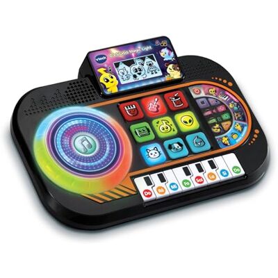 VTech DJ Mix Junior Table de mixage pour Enfants, Jouets électroniques pour Enfants à partir de 3 Ans, Panneau Lumineux, Disque Cratch, Piano avec 8 Touches, 9 chansons, 27 mélodies et Mini-Jeux - Publicité VTech DJ Mix Junior Table de mixage pour Enfants, Jouets électroniques pour Enfants à partir de 3 Ans, Panneau Lumineux, Disque Cratch, Piano avec 8 Touches, 9 chansons, 27 mélodies et Mini-Jeux - Publicité