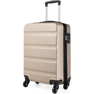 Kono Valise Cabine Taille 55cm ABS+PC Bagage de Voyage Légère et résistante Main Valise Rigide à 4 roulettes, Doré - Publicité Kono Valise Cabine Taille 55cm ABS+PC Bagage de Voyage Légère et résistante Main Valise Rigide à 4 roulettes, Doré - Publicité