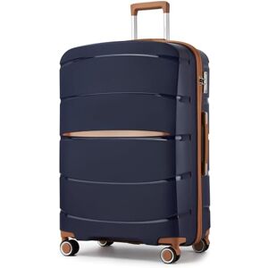 Kono Valise Grande Léger en Polypropylène de Voyage à Coque Rigide avec Serrure à Combinaison TSA (Marine/Marron) - Publicité Kono Valise Grande Léger en Polypropylène de Voyage à Coque Rigide avec Serrure à Combinaison TSA (Marine/Marron) - Publicité