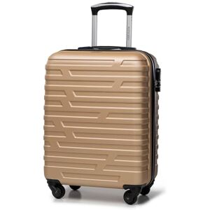WITTCHEN Valise Cabine Bagages Valise de Voyage Bagage à Main Rigide en ABS avec 4 roulettes Pivotantes Serrure à Combinaison Poignée Télescopique A-Line Taille M Or Air France/Easyjet/Ryanair - Publicité WITTCHEN Valise Cabine Bagages Valise de Voyage Bagage à Main Rigide en ABS avec 4 roulettes Pivotantes Serrure à Combinaison Poignée Télescopique A-Line Taille M Or Air France/Easyjet/Ryanair - Publicité