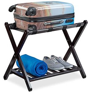 Relaxdays Porte-Bagages Pliant Support Sacs de Voyage en Bois Bambou Pose Valise HxlxP: 56 x 67,5 x 42,5 cm, Marron - Publicité Relaxdays Porte-Bagages Pliant Support Sacs de Voyage en Bois Bambou Pose Valise HxlxP: 56 x 67,5 x 42,5 cm, Marron - Publicité