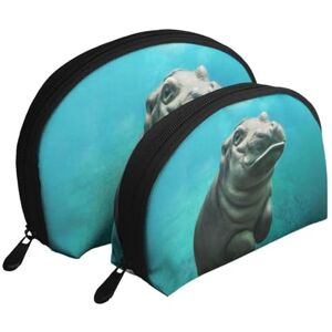 KEDDJI Hippopotame Hippopotame, Trousse de Maquillage Coquille Femme Petit Porte-Monnaie Trousse de Toilette Trousse à cosmétiques 2 pièces - Publicité KEDDJI Hippopotame Hippopotame, Trousse de Maquillage Coquille Femme Petit Porte-Monnaie Trousse de Toilette Trousse à cosmétiques 2 pièces - Publicité