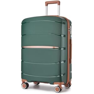 Kono Valise Moyenne Léger en Polypropylène de Voyage à Coque Rigide avec Serrure à Combinaison TSA (Vert/Marron) - Publicité Kono Valise Moyenne Léger en Polypropylène de Voyage à Coque Rigide avec Serrure à Combinaison TSA (Vert/Marron) - Publicité