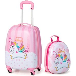 DREAMADE Valise Enfant 16" et Sac à Dos 12", Bagage à Main Rosé pour Enfants Filles, Cabine Enfant avec Motif Licorne, Valise Enfant Roulette avec 4 Roues Pivotante à 360°en Dessin(Licorne) - Publicité DREAMADE Valise Enfant 16" et Sac à Dos 12", Bagage à Main Rosé pour Enfants Filles, Cabine Enfant avec Motif Licorne, Valise Enfant Roulette avec 4 Roues Pivotante à 360°en Dessin(Licorne) - Publicité