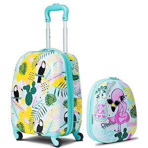 DREAMADE Valise Enfant 16" et Sac à Dos 12", Bagage à Main Coloré Filles et Garçons, Cabine Enfant avec Motif Flamingo, Valise Enfant Roulette avec 4 Roues Pivotante à 360°en Dessin (Flamingo) - Publicité DREAMADE Valise Enfant 16" et Sac à Dos 12", Bagage à Main Coloré Filles et Garçons, Cabine Enfant avec Motif Flamingo, Valise Enfant Roulette avec 4 Roues Pivotante à 360°en Dessin (Flamingo) - Publicité