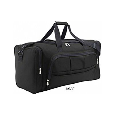 SOL'S SOL’S Week End Sac de voyage multi-poches Compartiments de rangement Poches latérales à zip Bandoulière ajustable Noir UNIQUE - Publicité SOL'S SOL’S Week End Sac de voyage multi-poches Compartiments de rangement Poches latérales à zip Bandoulière ajustable Noir UNIQUE - Publicité