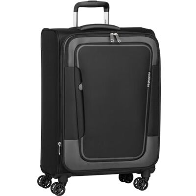 American Tourister Pulsonic Spinner M, Valise Extensible, 68 cm, 64/74 L, Noir (Asphalt Black) - Publicité American Tourister Pulsonic Spinner M, Valise Extensible, 68 cm, 64/74 L, Noir (Asphalt Black) - Publicité