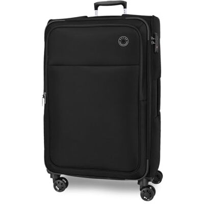 MOVOM Atlanta Grande Valise Noir 48 x 76 x 29 cm Polyester Souple Fermeture TSA 86L 3,06 kgs 4 Roues Doubles, Noir, Talla única, Grande Valise - Publicité MOVOM Atlanta Grande Valise Noir 48 x 76 x 29 cm Polyester Souple Fermeture TSA 86L 3,06 kgs 4 Roues Doubles, Noir, Talla única, Grande Valise - Publicité