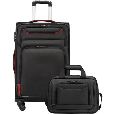 COOLIFE Valise Trolley Souple 66cm et 1 Grand Sac Bandoulière Valise Souple Trolley TSA & 4 Roues Spinner, ultra-légère, 1200D déperlant – Vacances Famille, 1 Semaine - Publicité COOLIFE Valise Trolley Souple 66cm et 1 Grand Sac Bandoulière Valise Souple Trolley TSA & 4 Roues Spinner, ultra-légère, 1200D déperlant – Vacances Famille, 1 Semaine - Publicité