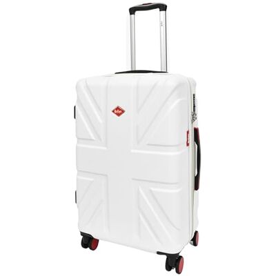 A1 FASHION GOODS Valise à 8 roues avec cadenas rigide Motif Union Jack britannique, blanc, M, Valise rigide avec roulettes pivotantes - Publicité A1 FASHION GOODS Valise à 8 roues avec cadenas rigide Motif Union Jack britannique, blanc, M, Valise rigide avec roulettes pivotantes - Publicité