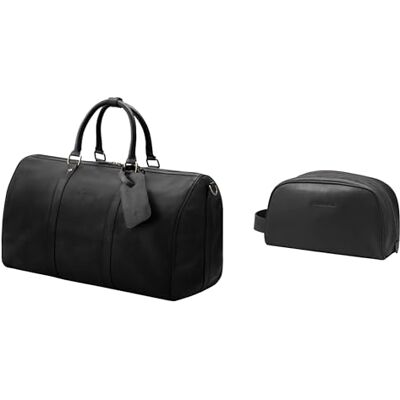 DRAKENSBERG Weekender John Sac de voyage élégant en cuir pour homme et femme, adapté aux bagages à main, 40 l - Publicité DRAKENSBERG Weekender John Sac de voyage élégant en cuir pour homme et femme, adapté aux bagages à main, 40 l - Publicité