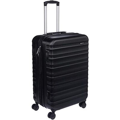 Amazon Basics Valise Rigide Moyenne Bagage de Voyage Extensible ABS avec 4 Roulettes Doubles Pivotantes Résistante aux Rayures et Légère 68 x 45,1 x 28,6cm Noir - Publicité Amazon Basics Valise Rigide Moyenne Bagage de Voyage Extensible ABS avec 4 Roulettes Doubles Pivotantes Résistante aux Rayures et Légère 68 x 45,1 x 28,6cm Noir - Publicité