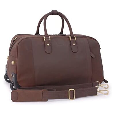 Ashwood Grand Sac de Voyage à roulettes pour Homme Sac Fourre Tout de Weekend en Cuir Bagage Cabine Duffle Bag Marron (Mud) - Publicité Ashwood Grand Sac de Voyage à roulettes pour Homme Sac Fourre Tout de Weekend en Cuir Bagage Cabine Duffle Bag Marron (Mud) - Publicité