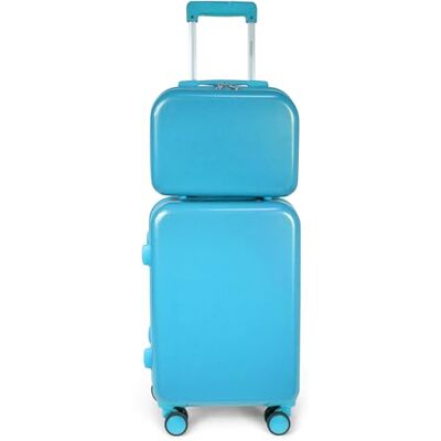 KINSTON Valise Cabine Rigide ABS Légère 4 Roues 360° Bagage à Main Trolley Voyage Avion Bagage soute Vanity Rigide avec Accroche (Trousse de Toilette) Set 2 Pièces Bleu Clair - Publicité KINSTON Valise Cabine Rigide ABS Légère 4 Roues 360° Bagage à Main Trolley Voyage Avion Bagage soute Vanity Rigide avec Accroche (Trousse de Toilette) Set 2 Pièces Bleu Clair - Publicité