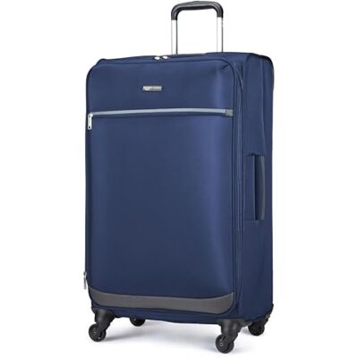 Amazon Basics Grande Valise Souple (76 cm), Avec 4 Roues Pivotantes Multidirectionnelles 360°, Extensible, Poche Zippée et Sangles, Poignée Télescopique, Bleu Marine - Publicité Amazon Basics Grande Valise Souple (76 cm), Avec 4 Roues Pivotantes Multidirectionnelles 360°, Extensible, Poche Zippée et Sangles, Poignée Télescopique, Bleu Marine - Publicité