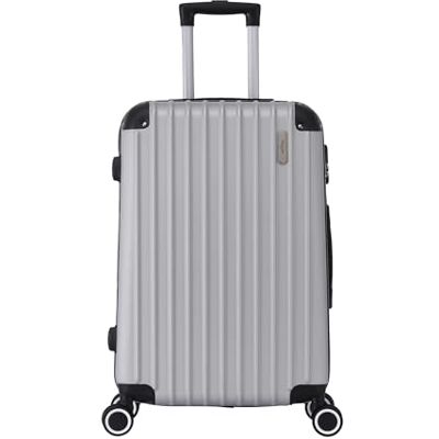 TROLLEY ADC Valise Cabine 55x34x23 cm Gris Silver Rigide 39 L Légère 2,5 kg, 4 doubles roues silencieuses 360°, poignée télescopique réglable, coque résistante aux chocs - Publicité TROLLEY ADC Valise Cabine 55x34x23 cm Gris Silver Rigide 39 L Légère 2,5 kg, 4 doubles roues silencieuses 360°, poignée télescopique réglable, coque résistante aux chocs - Publicité