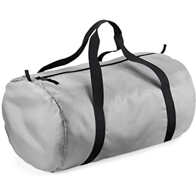 BagBase BG150 Sac tonneau Pliable Argenté/Noir - Publicité BagBase BG150 Sac tonneau Pliable Argenté/Noir - Publicité