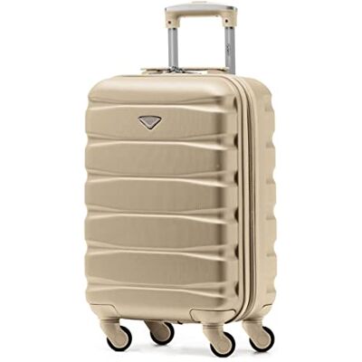Flight Knight Valise rigide en ABS à 4 roues, légère, bagage à main compatible avec les dimensions approuvées par plus de 100 compagnies aériennes, dont easyJet, BA, Ryanair, Air France, Champagne, - Publicité Flight Knight Valise rigide en ABS à 4 roues, légère, bagage à main compatible avec les dimensions approuvées par plus de 100 compagnies aériennes, dont easyJet, BA, Ryanair, Air France, Champagne, - Publicité