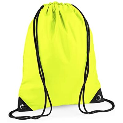 BagBase Sac de gym unisexe de qualité supérieure Jaune fluo Taille M - Publicité BagBase Sac de gym unisexe de qualité supérieure Jaune fluo Taille M - Publicité