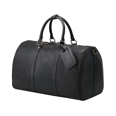 DRAKENSBERG Weekender James Sac de voyage compact en cuir pour homme et femme 25 l Noir - Publicité DRAKENSBERG Weekender James Sac de voyage compact en cuir pour homme et femme 25 l Noir - Publicité