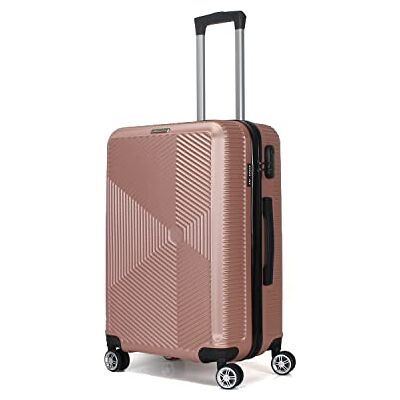 TROLLEY ADC Valise Cabine 55x34x23 cm Rose Gold Vintage Rigide 39 L Légère 2,5 kg, 4 doubles roues silencieuses 360°, poignée télescopique réglable, coque résistante aux chocs - Publicité TROLLEY ADC Valise Cabine 55x34x23 cm Rose Gold Vintage Rigide 39 L Légère 2,5 kg, 4 doubles roues silencieuses 360°, poignée télescopique réglable, coque résistante aux chocs - Publicité