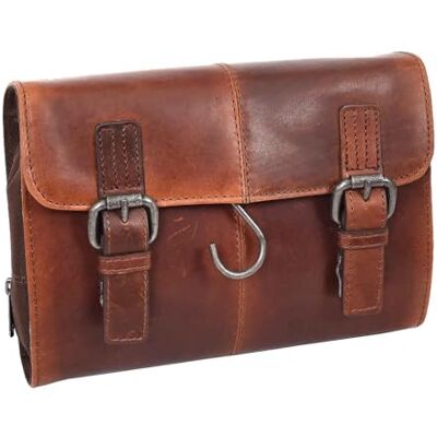 A1 FASHION GOODS Trousse de toilette en cuir à suspendre pour homme, marron, S, Trousse de toilette - Publicité A1 FASHION GOODS Trousse de toilette en cuir à suspendre pour homme, marron, S, Trousse de toilette - Publicité