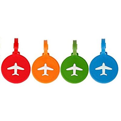 NOVAGO Etiquette Bagages série Avion étiquette Valise, étiquette pour Sac à Voyage,Sac à Dos (Multicolore, 4 étiquettes Rondes) - Publicité NOVAGO Etiquette Bagages série Avion étiquette Valise, étiquette pour Sac à Voyage,Sac à Dos (Multicolore, 4 étiquettes Rondes) - Publicité