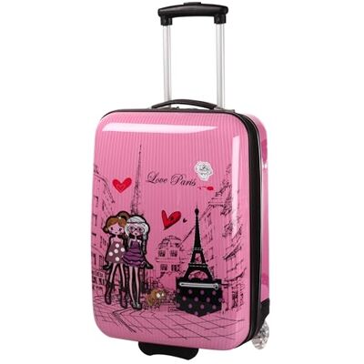 Madisson Valise Cabine Rose pour Fille Motif Paris Love. Publicité Madisson Valise Cabine Rose pour Fille Motif Paris Love. Publicité