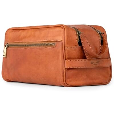 Berliner Bags Trousse de Toilette en Cuir Véritable avec Poche Intérieure et Extérieure, Élégante et Spacieuse, Idéale pour Le Voyage ou la Salle de Bain, pour Homme et Femme – Marron - Publicité Berliner Bags Trousse de Toilette en Cuir Véritable avec Poche Intérieure et Extérieure, Élégante et Spacieuse, Idéale pour Le Voyage ou la Salle de Bain, pour Homme et Femme – Marron - Publicité