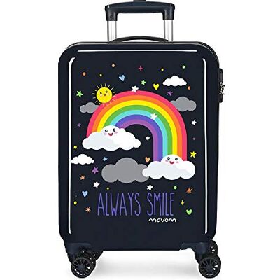 MOVOM Enso Arcoiris Always Smile Valise Trolley Cabine Bleu 38x55x20 cms Rigide ABS Serrure à combinaison 35L 2,3Kgs 4 roues Bagage à main - Publicité MOVOM Enso Arcoiris Always Smile Valise Trolley Cabine Bleu 38x55x20 cms Rigide ABS Serrure à combinaison 35L 2,3Kgs 4 roues Bagage à main - Publicité