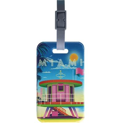 Color Pop ® Etiquette bagage ou sac (Imprimé Miami) Fabrication française en PVC Accessoires de Voyage 10,6 x 6,2 cm - Publicité Color Pop ® Etiquette bagage ou sac (Imprimé Miami) Fabrication française en PVC Accessoires de Voyage 10,6 x 6,2 cm - Publicité