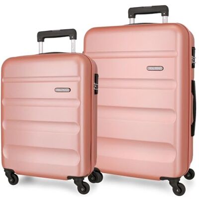 Roll Road Flex Valise rigide fabriquée en ABS, un matériau, fermeture à combinaison latérale, 4 roues doubles, bagage main, intérieur pratique avec un compartiment, nude, Talla única, Lot de 2 valises - Publicité Roll Road Flex Valise rigide fabriquée en ABS, un matériau, fermeture à combinaison latérale, 4 roues doubles, bagage main, intérieur pratique avec un compartiment, nude, Talla única, Lot de 2 valises - Publicité