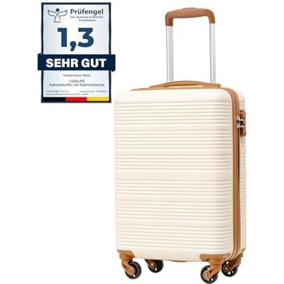 COOLIFE Valise Cabine 55x35x20 pour Ryanair, Valise Ryanair Cabine Bagages Cabine pour Courts Séjours et Voyages D'affaires, Coque Rigide en ABS avec Serrure TSA, 4 Roues Pivotantes à 360° - Publicité COOLIFE Valise Cabine 55x35x20 pour Ryanair, Valise Ryanair Cabine Bagages Cabine pour Courts Séjours et Voyages D'affaires, Coque Rigide en ABS avec Serrure TSA, 4 Roues Pivotantes à 360° - Publicité