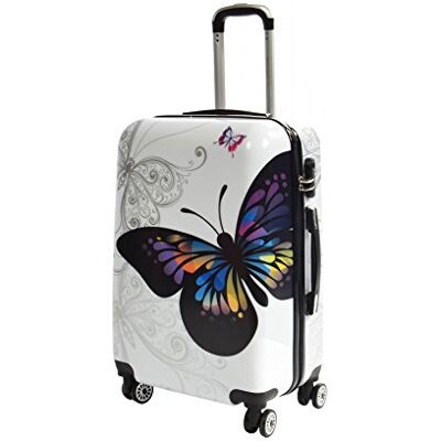 A1 FASHION GOODS Valise à 4 roues en polycarbonate rigide extensible léger avec imprimé papillon, Multicolore, Medium Check-in Size 24", Bagage rigide extensible sur roulettes - Publicité A1 FASHION GOODS Valise à 4 roues en polycarbonate rigide extensible léger avec imprimé papillon, Multicolore, Medium Check-in Size 24", Bagage rigide extensible sur roulettes - Publicité