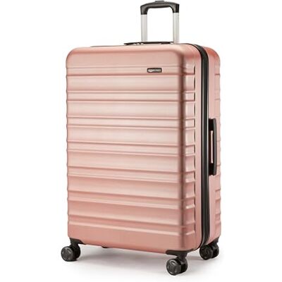 Amazon Basics Valise Rigide Grande Bagage de Voyage Extensible ABS avec 4 Roulettes Doubles Pivotantes Résistante aux Rayures et Légère 78 x 52,6 x 32cm Or Rose - Publicité Amazon Basics Valise Rigide Grande Bagage de Voyage Extensible ABS avec 4 Roulettes Doubles Pivotantes Résistante aux Rayures et Légère 78 x 52,6 x 32cm Or Rose - Publicité