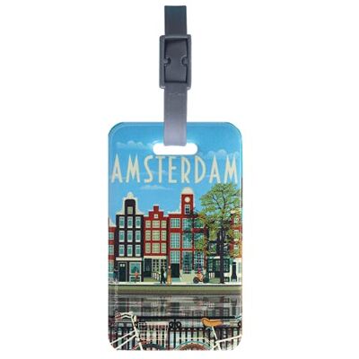 Color Pop ® Etiquette bagage ou sac (Imprimé Amsterdam) Fabrication française en PVC Accessoires de Voyage 10,6 x 6,2 cm - Publicité Color Pop ® Etiquette bagage ou sac (Imprimé Amsterdam) Fabrication française en PVC Accessoires de Voyage 10,6 x 6,2 cm - Publicité