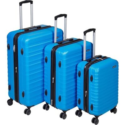 Amazon Basics Set de Valises Rigides (Petite + Moyenne + Grande) Bagages Extensibles ABS avec 4 Roulettes Doubles Pivotantes Résistantes aux Rayures et Légères Bleu Clair - Publicité Amazon Basics Set de Valises Rigides (Petite + Moyenne + Grande) Bagages Extensibles ABS avec 4 Roulettes Doubles Pivotantes Résistantes aux Rayures et Légères Bleu Clair - Publicité