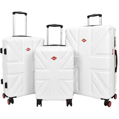 A1 FASHION GOODS Valise à 8 roues avec cadenas rigide Motif Union Jack britannique, blanc, Full Set Of 3 Sizes, Valise rigide avec roulettes pivotantes - Publicité A1 FASHION GOODS Valise à 8 roues avec cadenas rigide Motif Union Jack britannique, blanc, Full Set Of 3 Sizes, Valise rigide avec roulettes pivotantes - Publicité