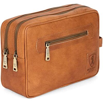 Berliner Bags Trousse de Toilette en Cuir Véritable, Trousse de Voyage Spacieuse et Élégante, Idéale pour Le Voyage, pour Hommes et Femmes – Marron - Publicité Berliner Bags Trousse de Toilette en Cuir Véritable, Trousse de Voyage Spacieuse et Élégante, Idéale pour Le Voyage, pour Hommes et Femmes – Marron - Publicité
