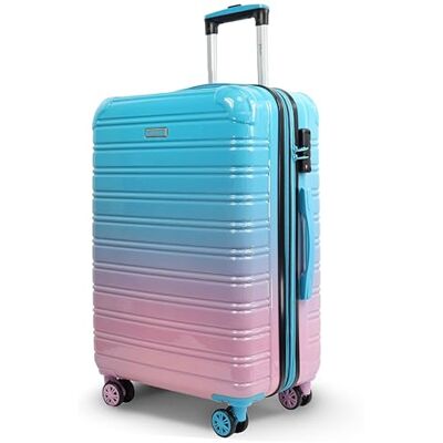 Blade Valise Grande Taille Rigide Valise à Coque Rigide Valise légère à roulettes Bagage à Main en ABS, PC avec Serrure TSA Valise à 4 roulettes Spinner Bleu/Rose, XL/76cm - Publicité Blade Valise Grande Taille Rigide Valise à Coque Rigide Valise légère à roulettes Bagage à Main en ABS, PC avec Serrure TSA Valise à 4 roulettes Spinner Bleu/Rose, XL/76cm - Publicité