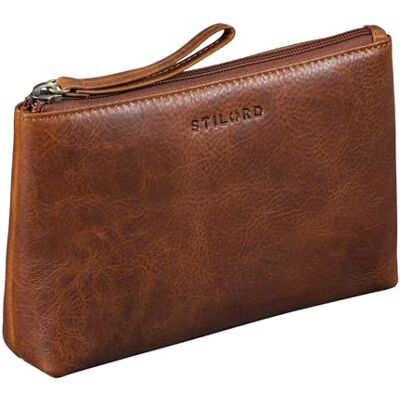 STILORD Lio Petite Trousse Cosmétique en Cuir avec Fermeture Éclair Trousse De Toilette Vintage en Cuir Véritable Étui Multifonction Compact pour Femmes Hommes Couleur:Kara Cognac - Publicité STILORD Lio Petite Trousse Cosmétique en Cuir avec Fermeture Éclair Trousse De Toilette Vintage en Cuir Véritable Étui Multifonction Compact pour Femmes Hommes Couleur:Kara Cognac - Publicité