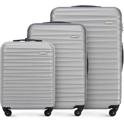 WITTCHEN Valise de Voyage Set de 3 valises Valise à roulettes Bagages à Main ABS 4 roulettes pivotantes Serrure à Combinaison Poignée télescopique Groove Line Gris Air France/Easyjet/Transavia France - Publicité WITTCHEN Valise de Voyage Set de 3 valises Valise à roulettes Bagages à Main ABS 4 roulettes pivotantes Serrure à Combinaison Poignée télescopique Groove Line Gris Air France/Easyjet/Transavia France - Publicité